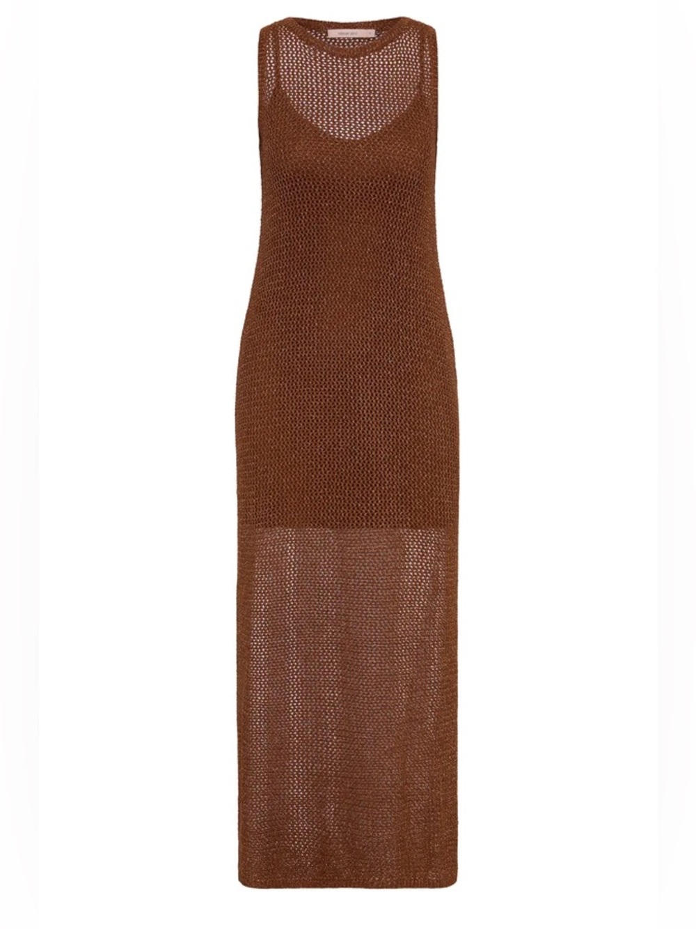 NWT Mister Zimi Goldy Dress M Bronze Metallic Knit Maxi Resort Vacation
